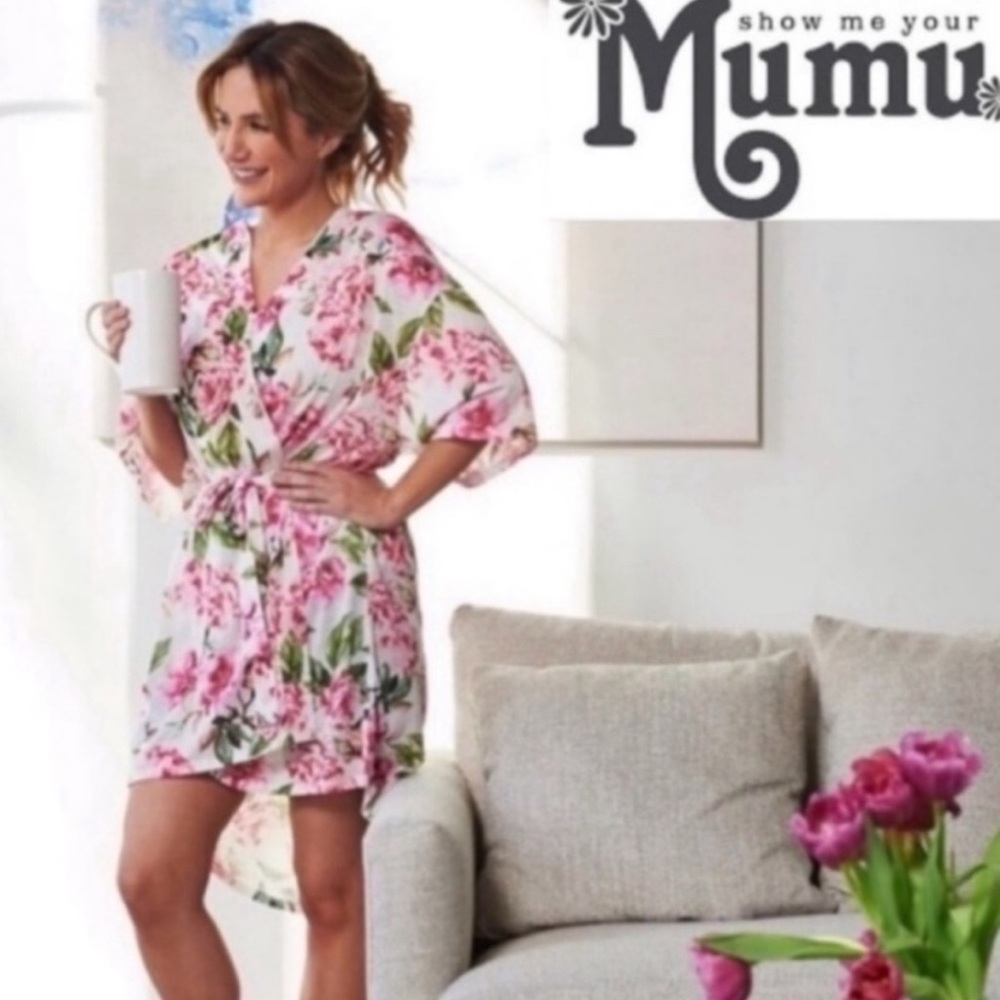 SHOW ME YOUR MUMU Brie Rose Floral Tie Robe or Swim Coverup One Size